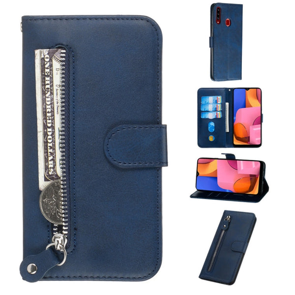 Fashion Calf Texture Zipper Horizontal Flip PU Leather Case, with Holder & Card Slots & Wallet, For Xiaomi Redmi Note 8, For Xiaomi Redmi Note 8 Pro, For Galaxy A10s, For Galaxy A20s