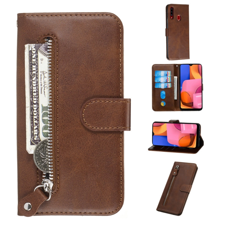 Fashion Calf Texture Zipper Horizontal Flip PU Leather Case, with Holder & Card Slots & Wallet, For Xiaomi Redmi Note 8, For Xiaomi Redmi Note 8 Pro, For Galaxy A10s, For Galaxy A20s