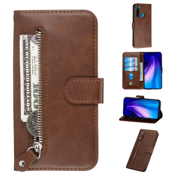 Fashion Calf Texture Zipper Horizontal Flip PU Leather Case, with Holder & Card Slots & Wallet, For Xiaomi Redmi Note 8, For Xiaomi Redmi Note 8 Pro, For Galaxy A10s, For Galaxy A20s