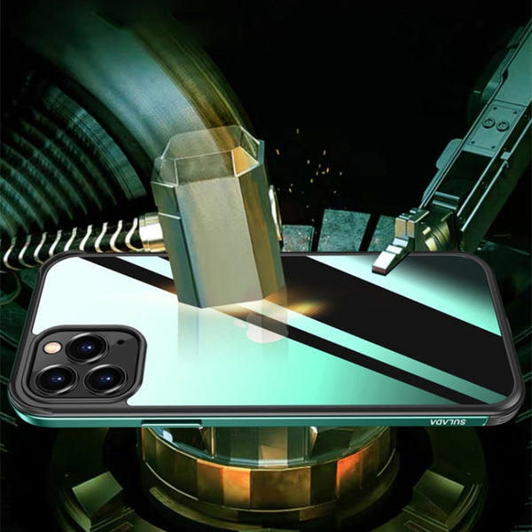 SULADA Metal Frame + Nano Glass + TPU Phone Case, For iPhone 13 mini, For iPhone 13, For iPhone 13 Pro