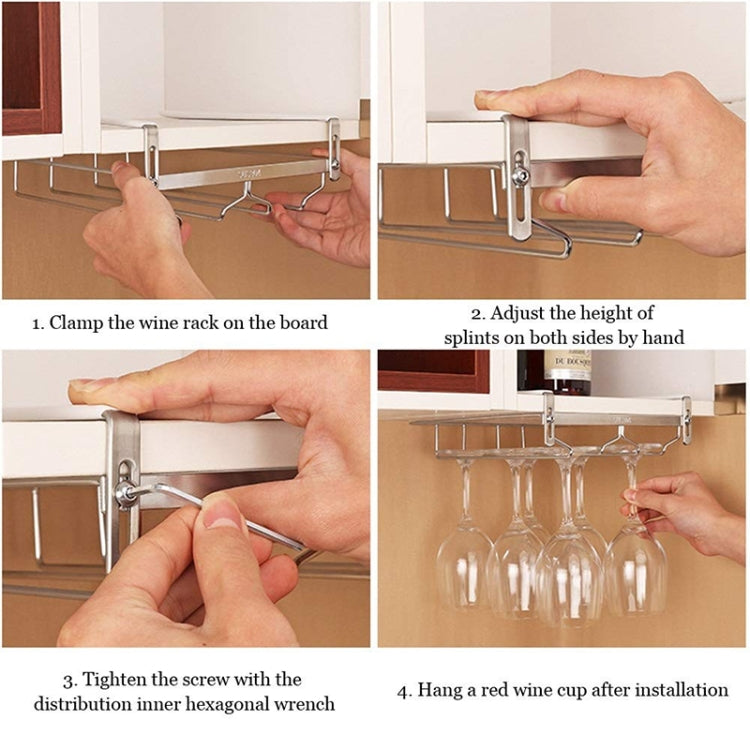 304 Stainless Steel Hanging Wine Glass Shelf Drain Rack Cup Holder