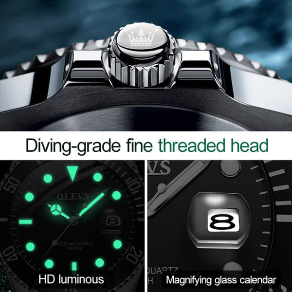 OLEVS 5885 Men Fashion Waterproof Luminous Quartz Watch