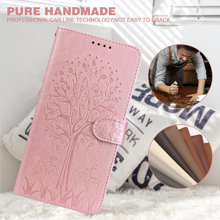 Tree & Deer Pattern Pressed Printing Horizontal Flip Leather Phone Case, For iPhone 11 Pro Max, For iPhone 12 / 12 Pro, For iPhone 12 Pro Max / 13 Pro Max, For iPhone 12 mini / 13 mini