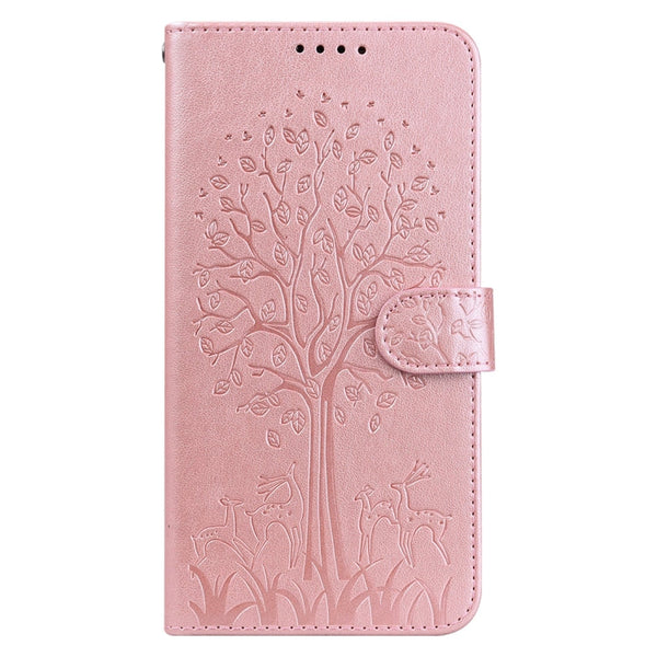 Tree & Deer Pattern Pressed Printing Horizontal Flip Leather Phone Case, For iPhone 13 Pro, For iPhone 13, For iPhone X / XS, For iPhone XR