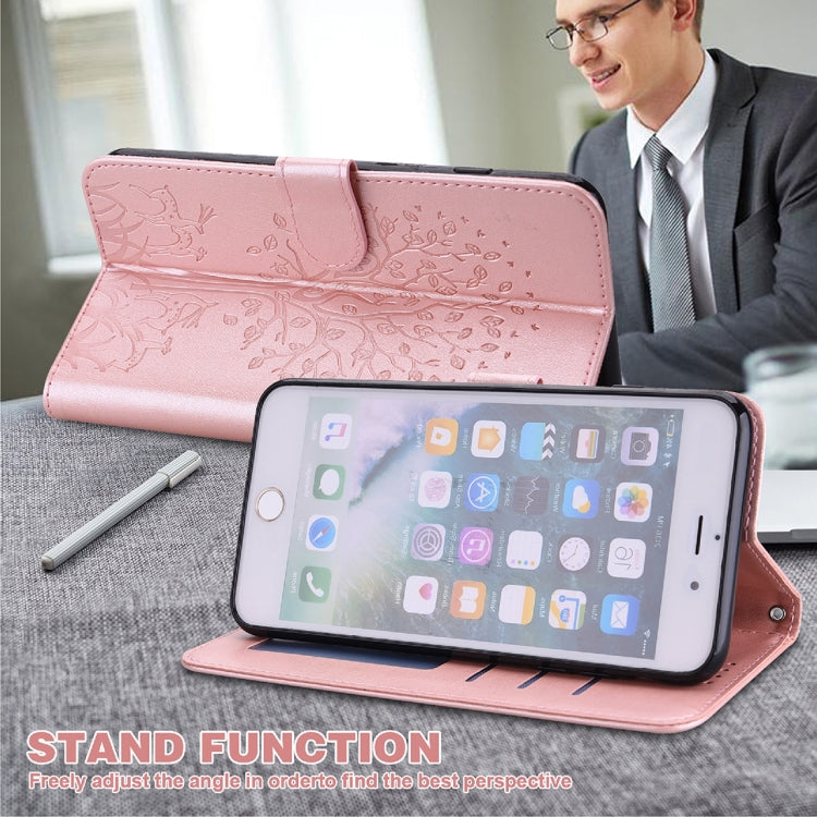 Tree & Deer Pattern Pressed Printing Horizontal Flip Leather Phone Case, For iPhone 13 Pro, For iPhone 13, For iPhone X / XS, For iPhone XR