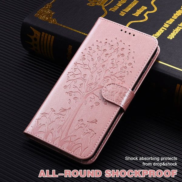 Tree & Deer Pattern Pressed Printing Horizontal Flip Leather Phone Case, For iPhone 13 Pro, For iPhone 13, For iPhone X / XS, For iPhone XR