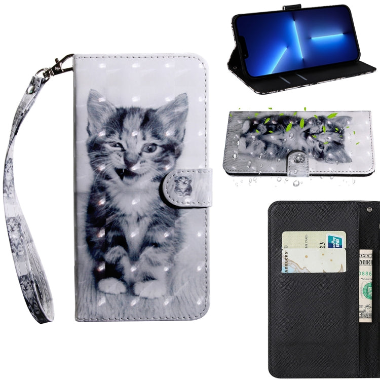 3D Painting Pattern Coloured Drawing Leather Phone Case, For iPhone 13 Pro Max, For iPhone 13 Pro