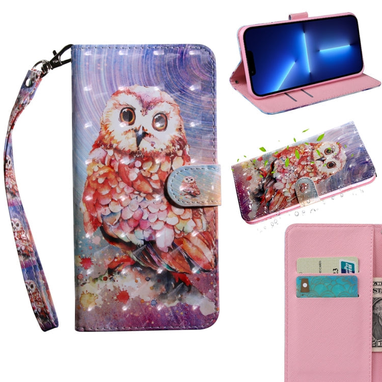 3D Painting Pattern Coloured Drawing Leather Phone Case, For iPhone 13 Pro Max, For iPhone 13 Pro