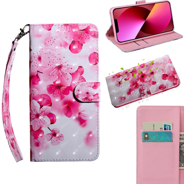 3D Painting Pattern Coloured Drawing Leather Phone Case, For iPhone 13, For iPhone 13 mini