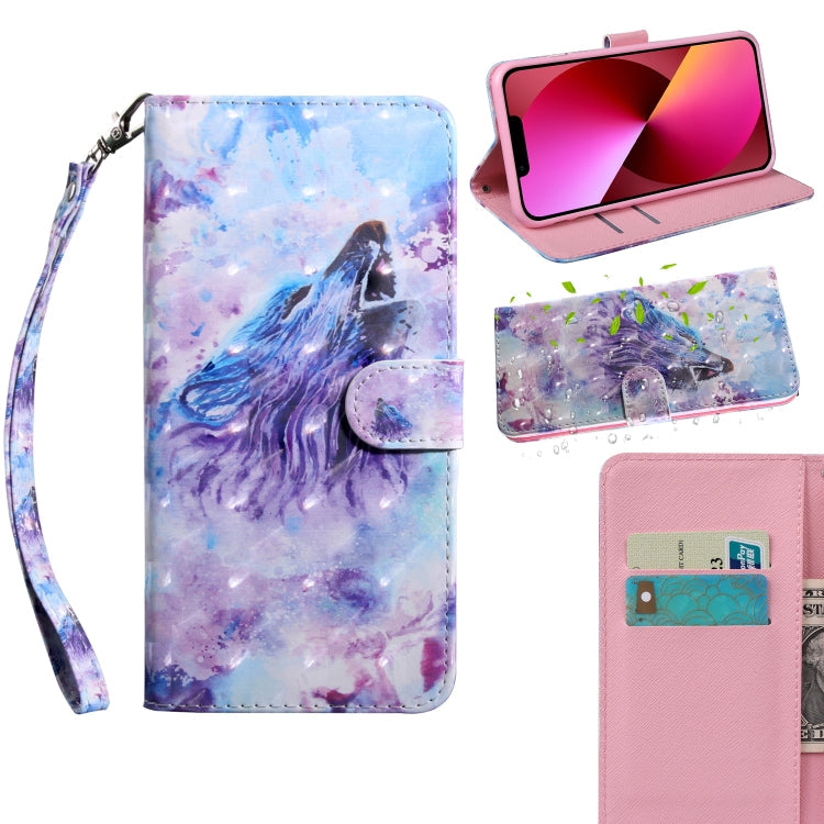 3D Painting Pattern Coloured Drawing Leather Phone Case, For iPhone 13, For iPhone 13 mini