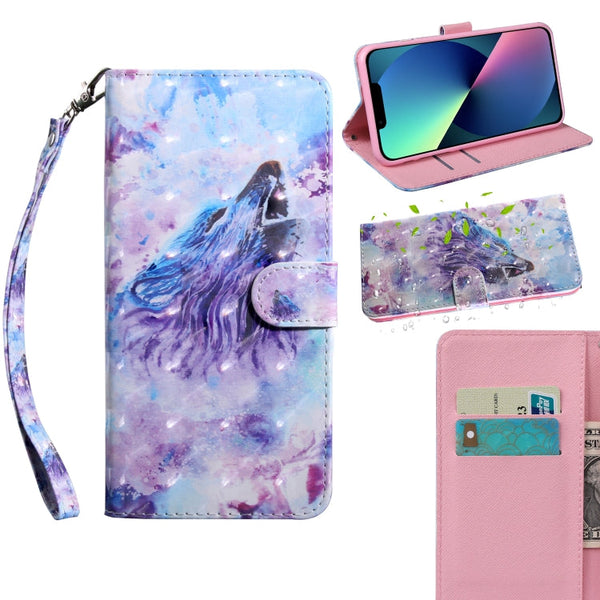 3D Painting Pattern Coloured Drawing Leather Phone Case, For iPhone 13, For iPhone 13 mini