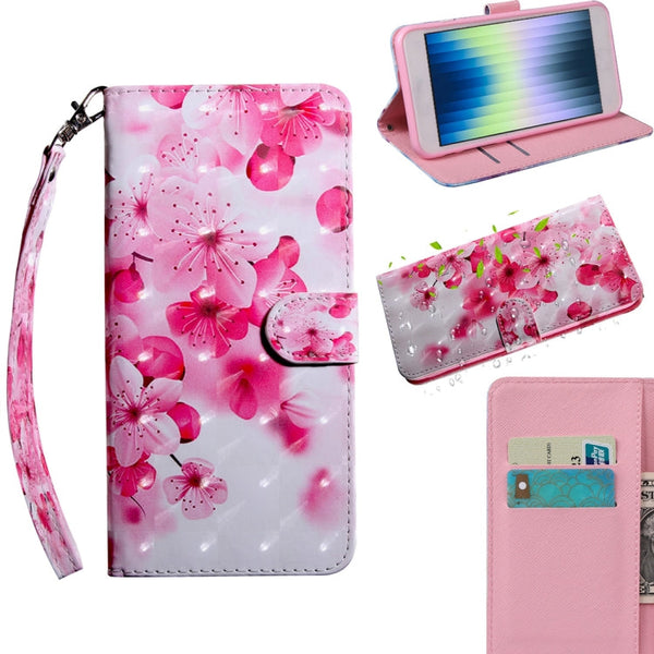 3D Painting Pattern Coloured Drawing Leather Phone Case, For iPhone SE 2022