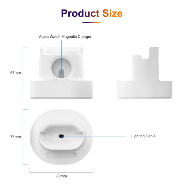 A001 3 In 1 Silicone Charging Holder for iPhone / iWatch / AirPods