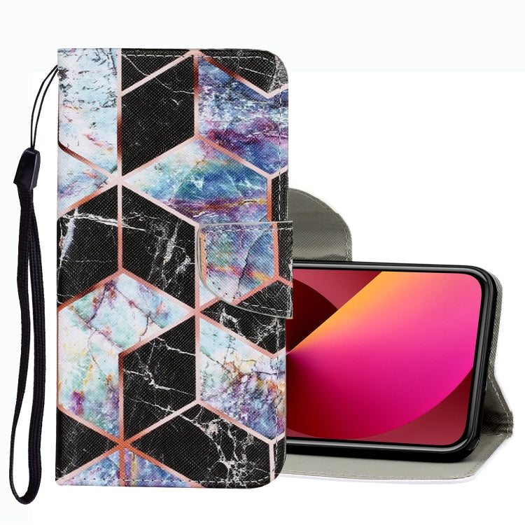 Coloured Drawing Pattern Leather Phone Case, For iPhone 13