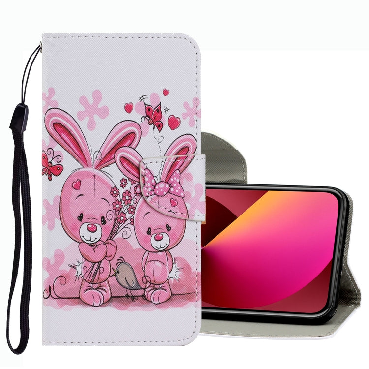 Coloured Drawing Pattern Leather Phone Case, For iPhone 13