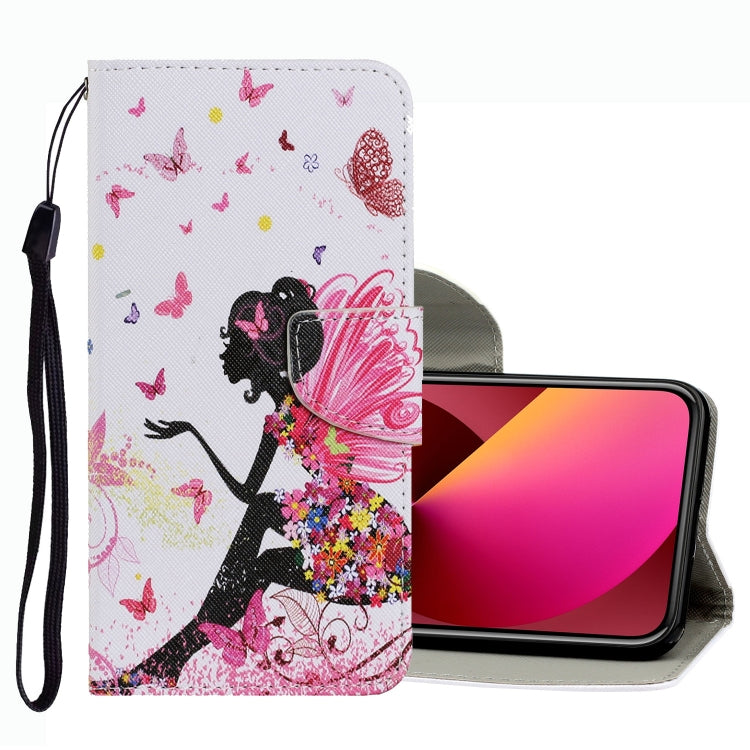 Coloured Drawing Pattern Leather Phone Case, For iPhone 13