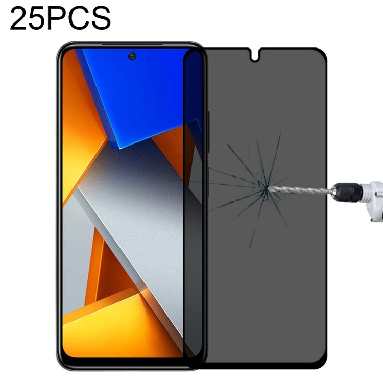 25 PCS Full Cover Anti-peeping Tempered Glass Film For Samsung Galaxy A12