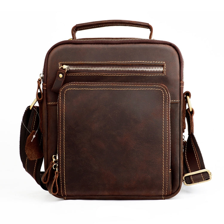 6050 Crazy Horse Texture Cowhide Crossbody Bag for Men
