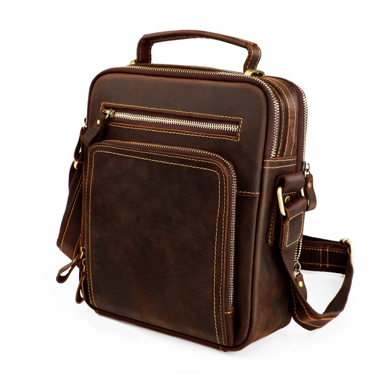 6050 Crazy Horse Texture Cowhide Crossbody Bag for Men