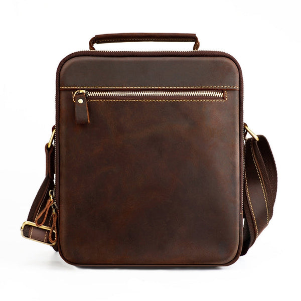 6050 Crazy Horse Texture Cowhide Crossbody Bag for Men