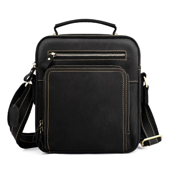 6050 Crazy Horse Texture Cowhide Crossbody Bag for Men