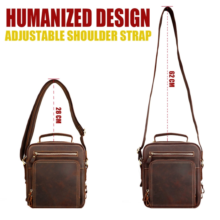 6050 Crazy Horse Texture Cowhide Crossbody Bag for Men