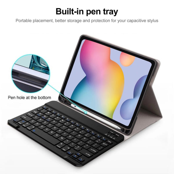 A7 Square Cap Bluetooth Keyboard Leather Case with Pen Slot for Samsung Galaxy Tab S6 Lite / S7 / A7 10.4 2020