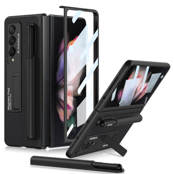 GKK Ultra-thin Shockproof Leather Protective Case with Holder & Pen Slots, For Samsung Galaxy Z Fold3 5G