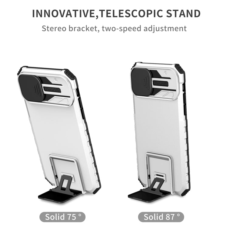 Stereoscopic Holder Sliding Camshield Phone Case, For iPhone 11, For iPhone 12, For iPhone 12 Pro