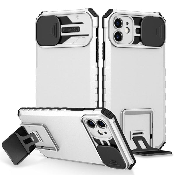 Stereoscopic Holder Sliding Camshield Phone Case, For iPhone 11, For iPhone 12, For iPhone 12 Pro