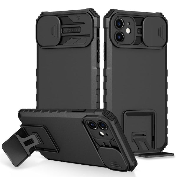 Stereoscopic Holder Sliding Camshield Phone Case, For iPhone 11, For iPhone 12, For iPhone 12 Pro