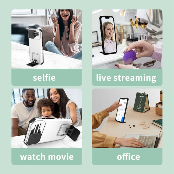 Stereoscopic Holder Sliding Camshield Phone Case, For iPhone 13, For iPhone 11 Pro, For iPhone 11 Pro Max