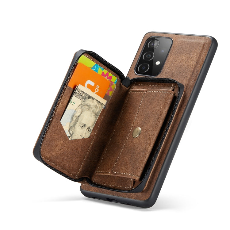 JEEHOOD Magnetic Zipper Horizontal Flip Phone Leather Case, For Samsung Galaxy A33 5G