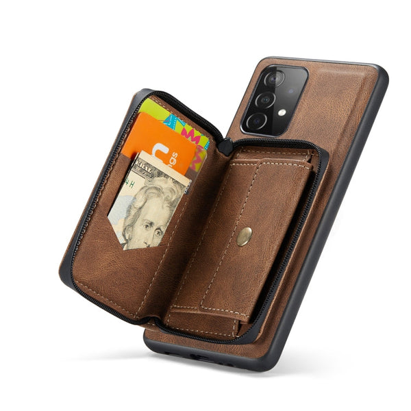 JEEHOOD Magnetic Zipper Horizontal Flip Phone Leather Case, For Samsung Galaxy A33 5G