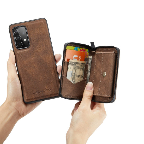 JEEHOOD Magnetic Zipper Horizontal Flip Phone Leather Case, For Samsung Galaxy A33 5G