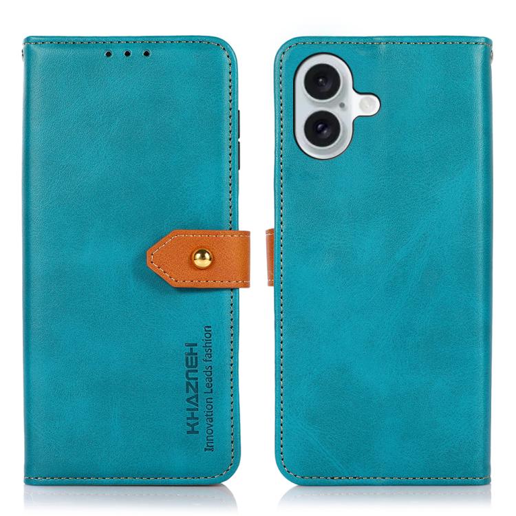 KHAZNEH Dual-color Cowhide Texture Flip Leather Phone Case