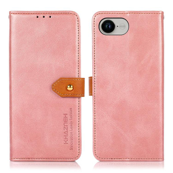 KHAZNEH Dual-color Cowhide Texture Flip Leather Phone Case