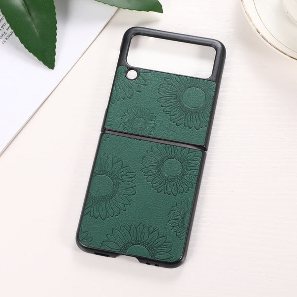 Sunflower Pattern PU+TPU+PC Shockproof Phone Case