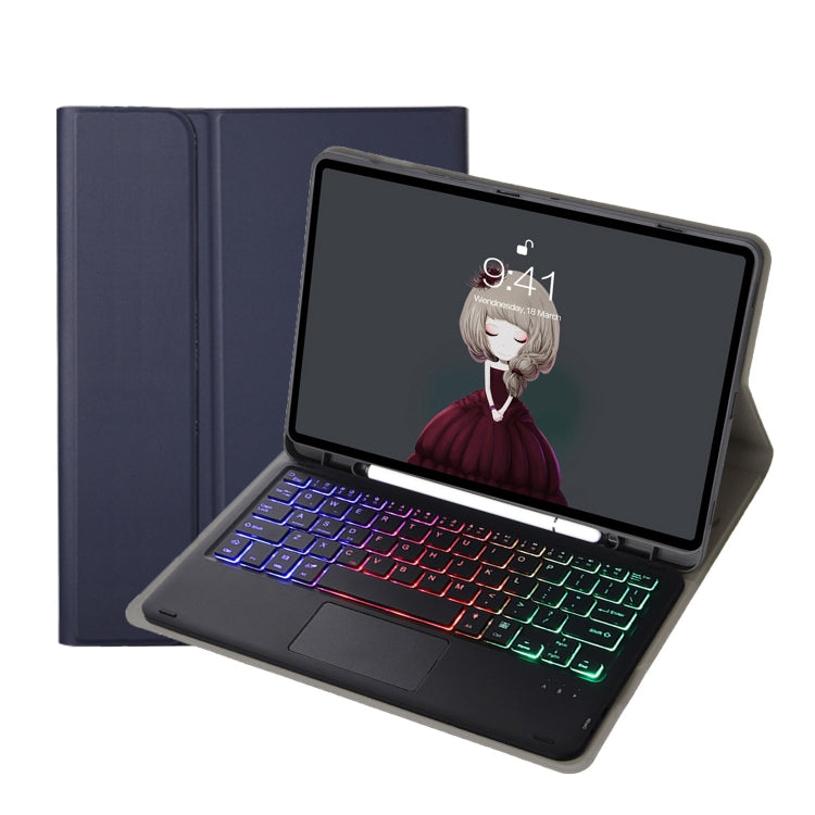 A700B-AS Lambskin Texture Backlight Bluetooth Keyboard Leather Tablet Case