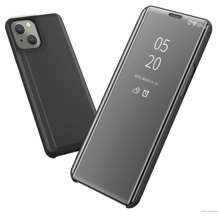 Plated Mirror Horizontal Flip Leather Phone Case with Holder