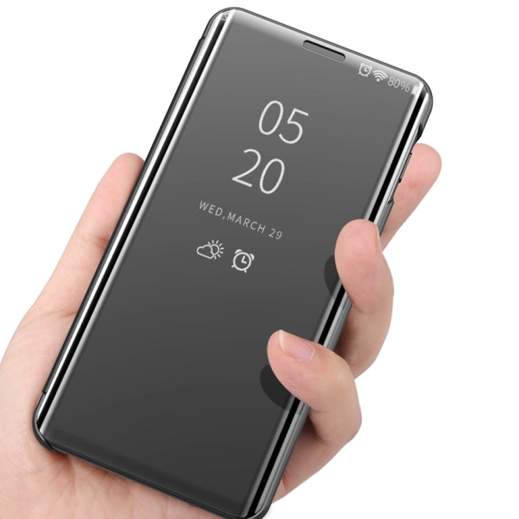 Plated Mirror Horizontal Flip Leather Phone Case with Holder