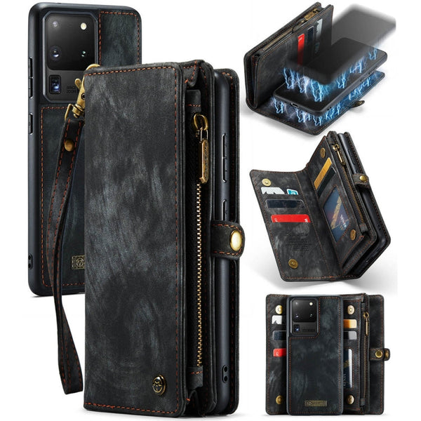 CaseMe Detachable Multifunctional Horizontal Flip Leather Case, with Card Slot & Holder & Zipper Wallet & Photo Frame