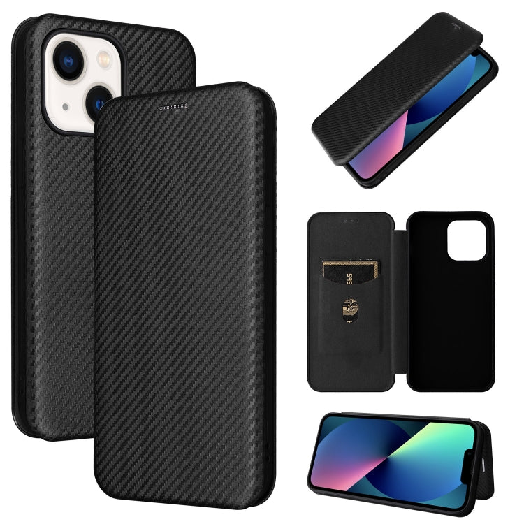 Carbon Fiber Texture Magnetic Flip Leather Phone Case, For iPhone 14, For iPhone 14 Plus, For iPhone 14 Pro, For iPhone 14 Pro Max