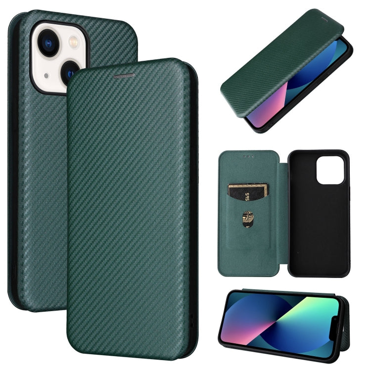 Carbon Fiber Texture Magnetic Flip Leather Phone Case, For iPhone 14, For iPhone 14 Plus, For iPhone 14 Pro, For iPhone 14 Pro Max