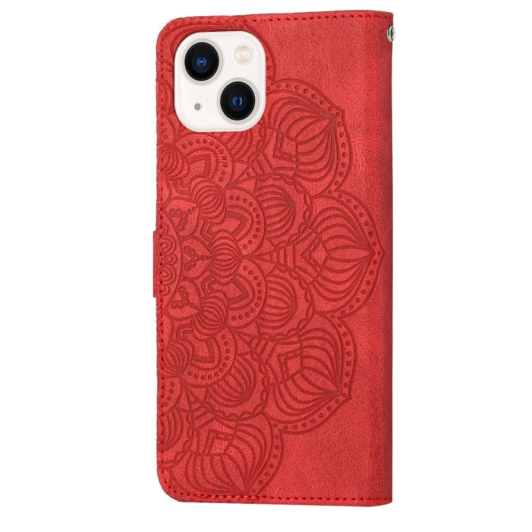 Mandala Embossed Flip Leather Phone Case, For iPhone 13 mini, For iPhone 13, For iPhone 13 Pro, For iPhone 13 Pro Max