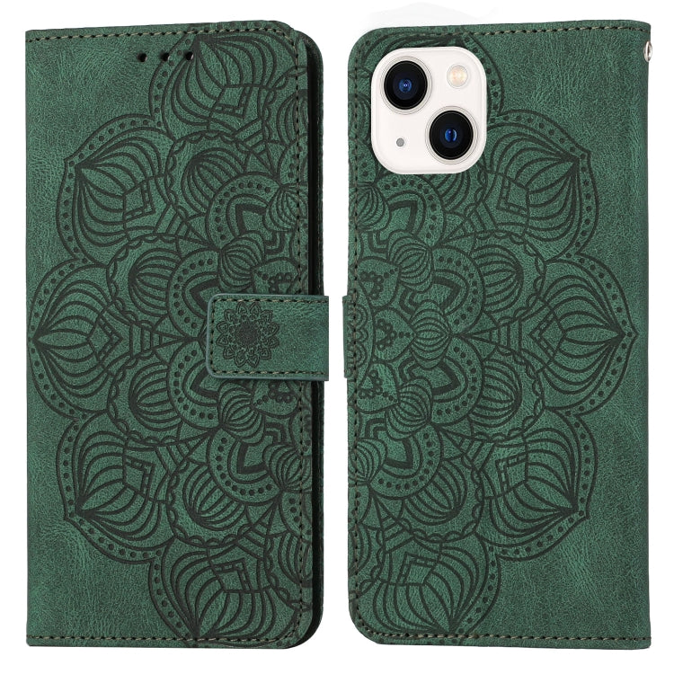 Mandala Embossed Flip Leather Phone Case, For iPhone 13 mini, For iPhone 13, For iPhone 13 Pro, For iPhone 13 Pro Max