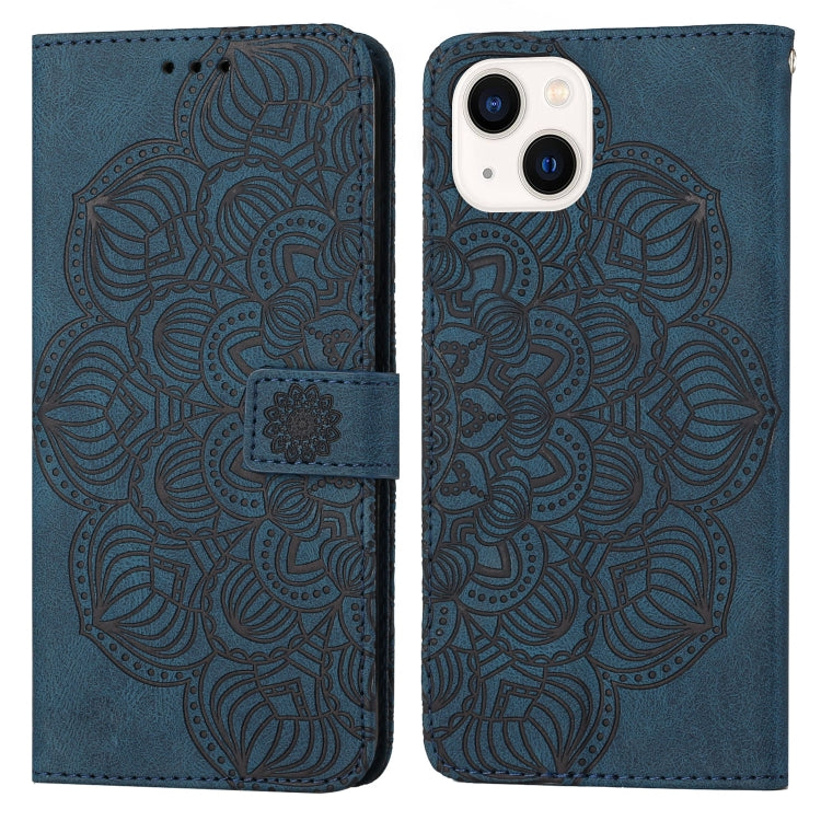 Mandala Embossed Flip Leather Phone Case, For iPhone 13 mini, For iPhone 13, For iPhone 13 Pro, For iPhone 13 Pro Max
