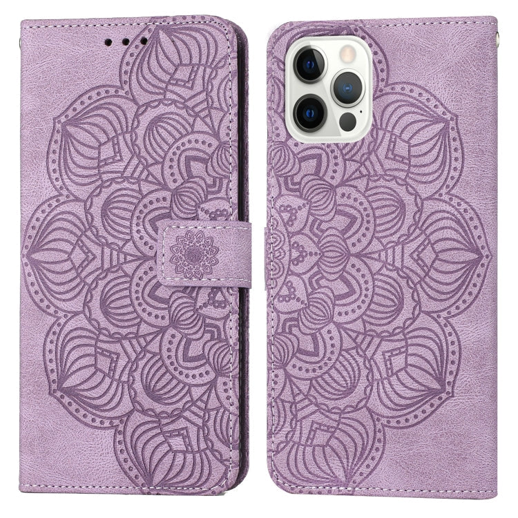 Mandala Embossed Flip Leather Phone Case, For iPhone 13 mini, For iPhone 13, For iPhone 13 Pro, For iPhone 13 Pro Max