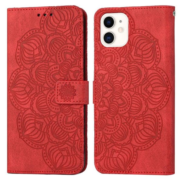 Mandala Embossed Flip Leather Phone Case, For iPhone 12 mini, For iPhone 12 / 12 Pro, For iPhone 12 Pro Max, For iPhone 11