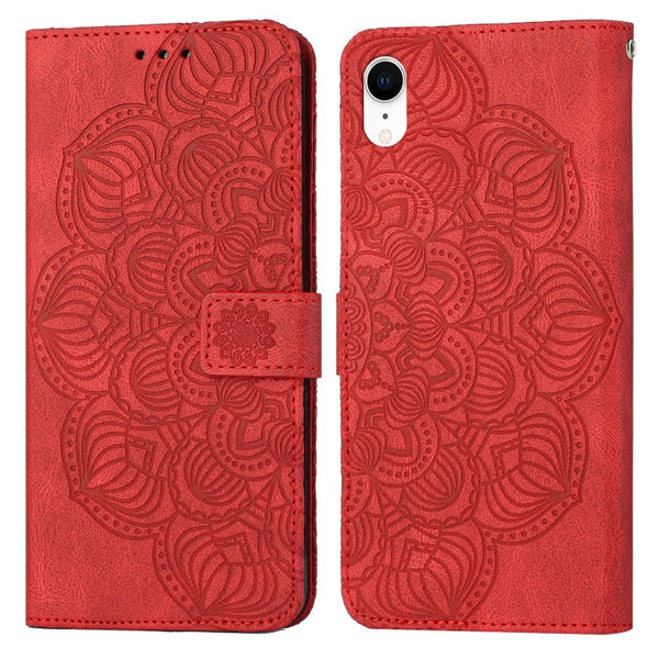 Mandala Embossed Flip Leather Phone Case, For iPhone 11 Pro, For iPhone 11 Pro Max, For iPhone X / XS, For iPhone XR